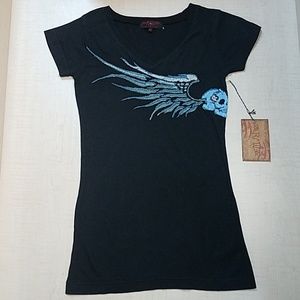 Raw 7 Cotton Crewneck w 100% Silk Embroidery